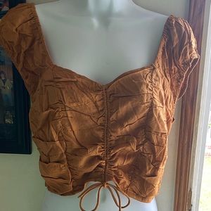 Copper crop top womens large NWT